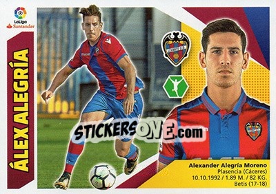 Sticker Álex Alegría (16) - Liga Spagnola 2017-2018 n. 448 - Colecciones ESTE