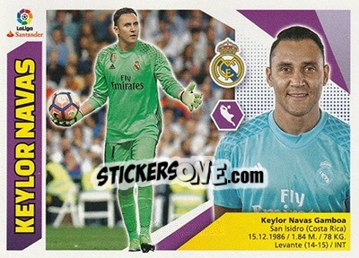 Sticker Keylor Navas (1) - Liga Spagnola 2017-2018 - Colecciones ESTE