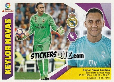 Sticker Keylor Navas (1) - Liga Spagnola 2017-2018 n. 461 - Colecciones ESTE