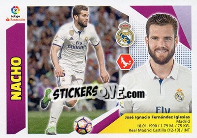 Sticker Nacho Fernández (4B) - Liga Spagnola 2017-2018 n. 465 - Colecciones ESTE