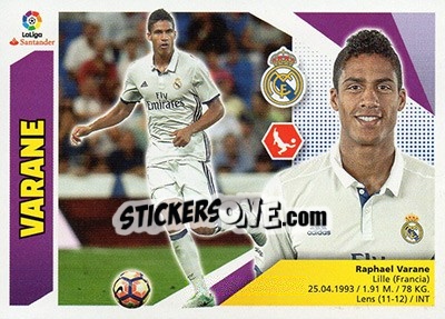 Sticker Varane (5) - Liga Spagnola 2017-2018 - Colecciones ESTE