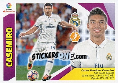 Sticker Casemiro (8) - Liga Spagnola 2017-2018 n. 469 - Colecciones ESTE