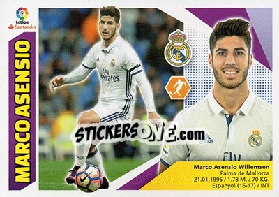 Sticker Marco Asensio (13) - Liga Spagnola 2017-2018 n. 475 - Colecciones ESTE