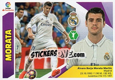 Sticker Morata (14B) - Liga Spagnola 2017-2018 n. 477 - Colecciones ESTE
