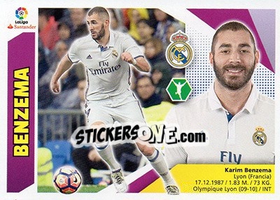 Sticker Benzema (15) - Liga Spagnola 2017-2018 n. 478 - Colecciones ESTE