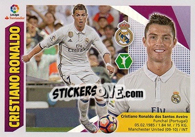Sticker Cristiano Ronaldo (16) - Liga Spagnola 2017-2018 n. 479 - Colecciones ESTE