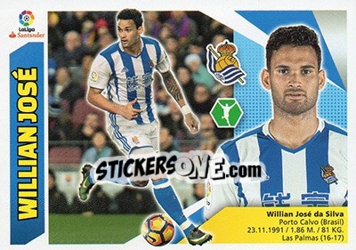 Sticker Willian José (16) - Liga Spagnola 2017-2018 n. 539 - Colecciones ESTE