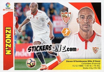 Sticker N'Zonzi (8) - Liga Spagnola 2017-2018 - Colecciones ESTE