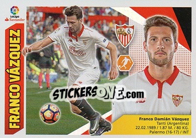 Sticker Franco Vázquez (13) - Liga Spagnola 2017-2018 n. 565 - Colecciones ESTE