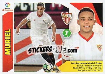 Sticker Muriel (14) - Liga Spagnola 2017-2018 n. 566 - Colecciones ESTE