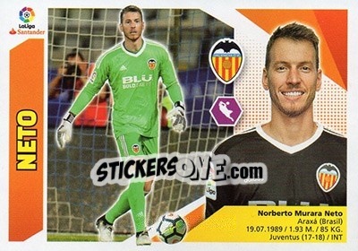 Sticker Neto (1) - Liga Spagnola 2017-2018 n. 581 - Colecciones ESTE