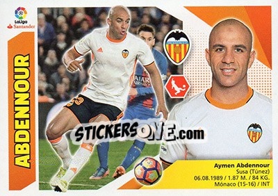 Sticker Abdennour (6A) - Liga Spagnola 2017-2018 n. 586 - Colecciones ESTE