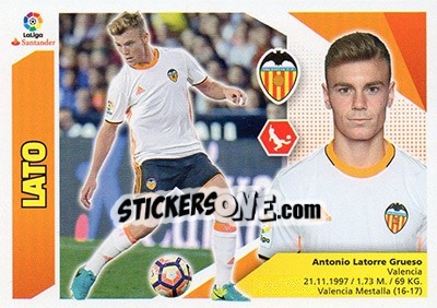 Sticker Lato (6B) - Liga Spagnola 2017-2018 n. 587 - Colecciones ESTE