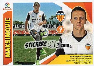 Sticker Maksimovic (8) - Liga Spagnola 2017-2018 - Colecciones ESTE