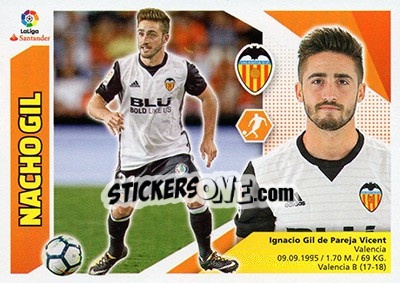 Sticker Nacho Gil (9B) - Liga Spagnola 2017-2018 - Colecciones ESTE