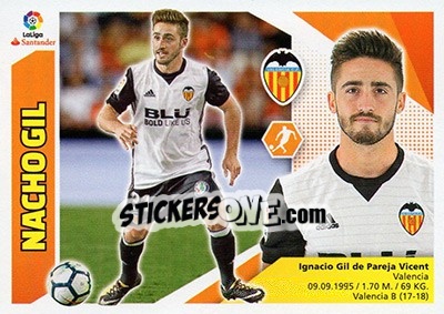 Figurina Nacho Gil (9B) - Liga Spagnola 2017-2018 n. 591 - Colecciones ESTE