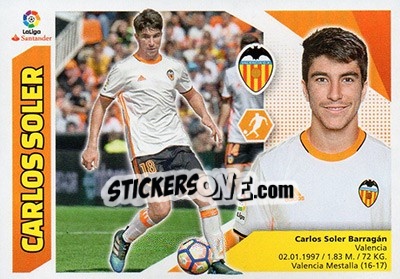 Sticker Carlos Soler (10) - Liga Spagnola 2017-2018 - Colecciones ESTE