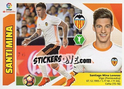 Sticker Santi Mina (13A) - Liga Spagnola 2017-2018 n. 595 - Colecciones ESTE