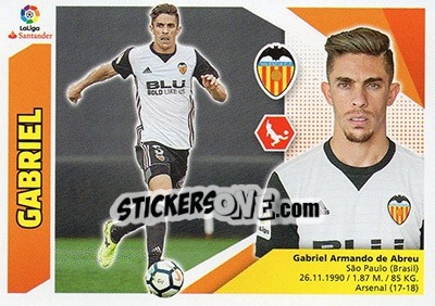 Sticker Gabriel Paulista (4BIS) - Liga Spagnola 2017-2018 - Colecciones ESTE