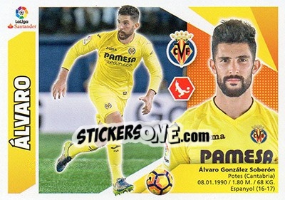 Sticker Álvaro (4) - Liga Spagnola 2017-2018 n. 614 - Colecciones ESTE