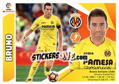 Sticker Bruno Soriano (8) - Liga Spagnola 2017-2018 - Colecciones ESTE