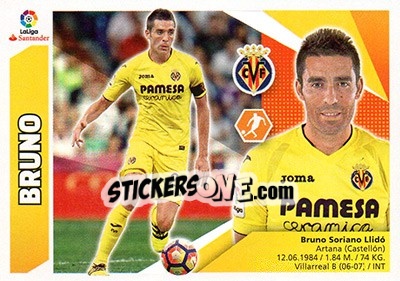 Sticker Bruno Soriano (8) - Liga Spagnola 2017-2018 n. 619 - Colecciones ESTE