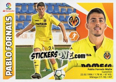 Sticker Pablo Fornals (11BIS) - Liga Spagnola 2017-2018 - Colecciones ESTE