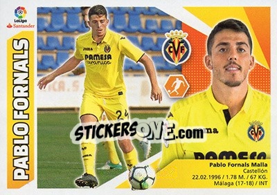 Sticker Pablo Fornals (11BIS) - Liga Spagnola 2017-2018 n. 629 - Colecciones ESTE