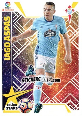 Sticker Iago Aspas (9) - Liga Spagnola 2017-2018 n. 649 - Colecciones ESTE