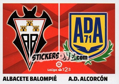 Sticker Escudos LaLiga 1|2|3 - Albacete / Alcorcón (1) - Liga Spagnola 2017-2018 n. 671 - Colecciones ESTE