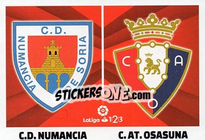Sticker Escudos LaLiga 1|2|3 - Numancia / Osasuna (7) - Liga Spagnola 2017-2018 n. 677 - Colecciones ESTE