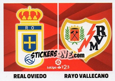 Sticker Escudos LaLiga 1|2|3 - Oviedo / Rayo Vallecano (8) - Liga Spagnola 2017-2018 - Colecciones ESTE