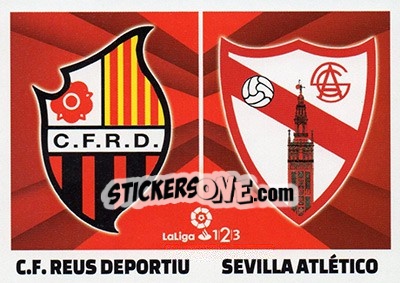 Sticker Escudos LaLiga 1|2|3 - Reus / Sevilla Atlético (9) - Liga Spagnola 2017-2018 - Colecciones ESTE