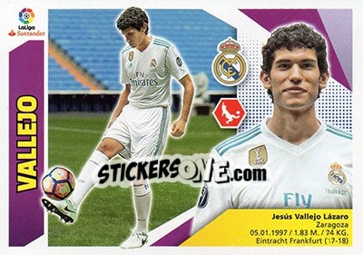 Sticker 1 Vallejo (Real Madrid) - Liga Spagnola 2017-2018 n. 691 - Colecciones ESTE