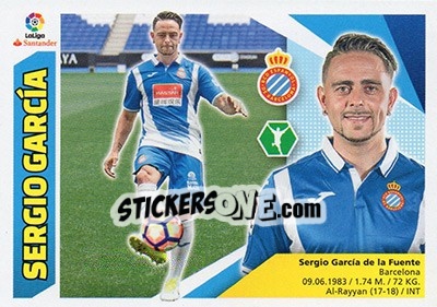 Cromo 4 Sergio García (RCD Espanyol) - Liga Spagnola 2017-2018 - Colecciones ESTE