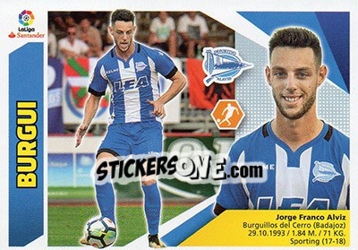 Sticker 6 Burgui (Deportivo Alavés) - Liga Spagnola 2017-2018 - Colecciones ESTE