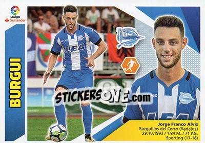 Sticker 6 Burgui (Deportivo Alavés) - Liga Spagnola 2017-2018 n. 696 - Colecciones ESTE