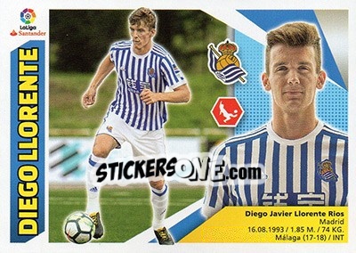 Sticker 7 Diego Llorente (Real Sociedad) - Liga Spagnola 2017-2018 - Colecciones ESTE