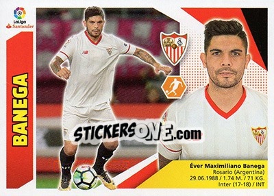 Sticker 8 Banega (Sevilla FC) - Liga Spagnola 2017-2018 - Colecciones ESTE