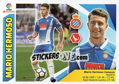 Sticker 9 Mario Hermoso (RCD Espanyol) - Liga Spagnola 2017-2018 - Colecciones ESTE