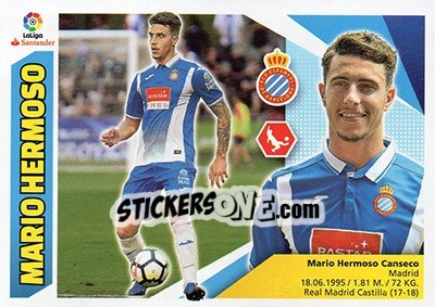 Sticker 9 Mario Hermoso (RCD Espanyol) - Liga Spagnola 2017-2018 n. 699 - Colecciones ESTE