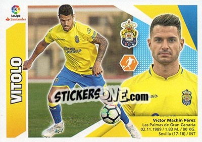 Sticker 10 Vitolo (UD Las Palmas) - Liga Spagnola 2017-2018 - Colecciones ESTE
