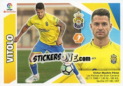 Cromo 10 Vitolo (UD Las Palmas) - Liga Spagnola 2017-2018 - Colecciones ESTE