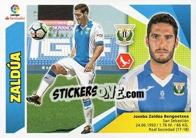 Sticker 15 Zaldúa (CD Leganés) - Liga Spagnola 2017-2018 n. 705 - Colecciones ESTE