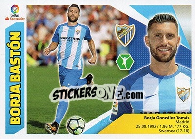 Sticker 16 Borja Bastón (Málaga CF) - Liga Spagnola 2017-2018 - Colecciones ESTE