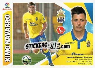 Sticker 17 Ximo Navarro (UD Las Palmas) - Liga Spagnola 2017-2018 - Colecciones ESTE