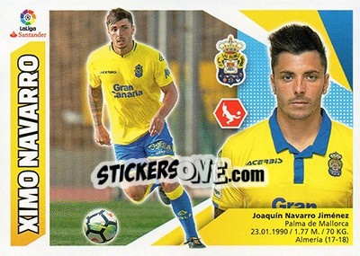 Sticker 17 Ximo Navarro (UD Las Palmas) - Liga Spagnola 2017-2018 n. 707 - Colecciones ESTE
