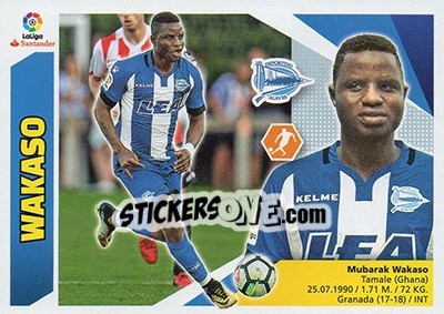 Sticker 20 Wakaso (Deportivo Alavés) - Liga Spagnola 2017-2018 - Colecciones ESTE