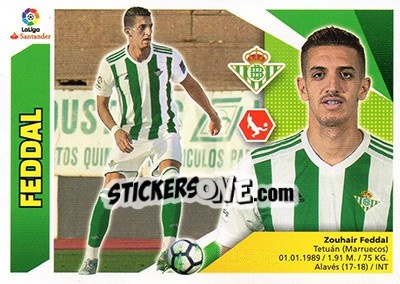 Sticker 25 Feddal (Real Betis) - Liga Spagnola 2017-2018 - Colecciones ESTE