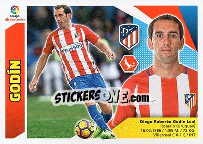 Sticker Godín (5) - Liga Spagnola 2017-2018 - Colecciones ESTE